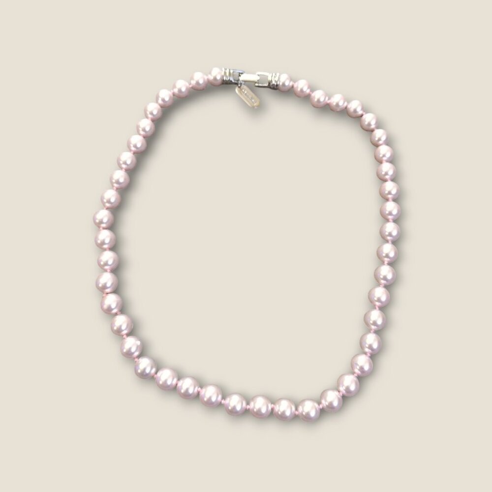 Kissaka Pink Faux Pearl Necklace